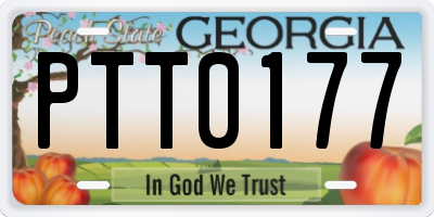 GA license plate PTT0177