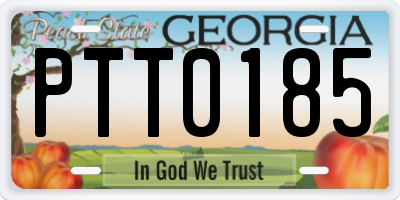 GA license plate PTT0185