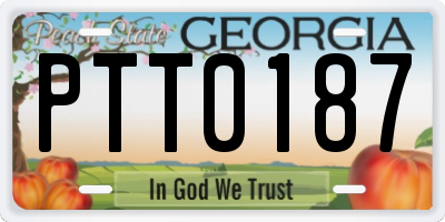 GA license plate PTT0187