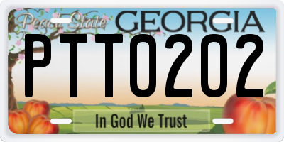 GA license plate PTT0202
