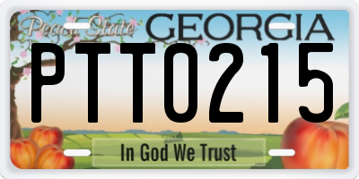 GA license plate PTT0215