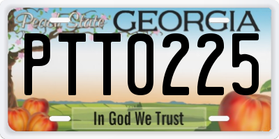 GA license plate PTT0225