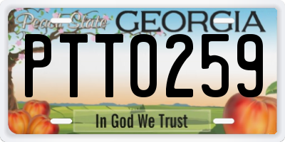 GA license plate PTT0259