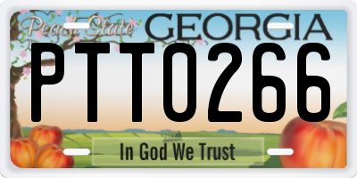 GA license plate PTT0266