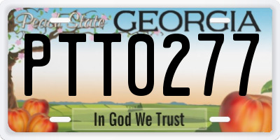 GA license plate PTT0277