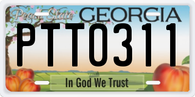 GA license plate PTT0311