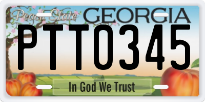 GA license plate PTT0345