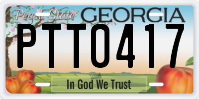 GA license plate PTT0417