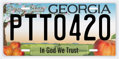 GA license plate PTT0420