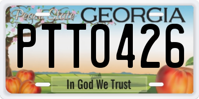 GA license plate PTT0426