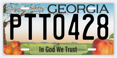 GA license plate PTT0428