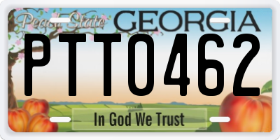 GA license plate PTT0462