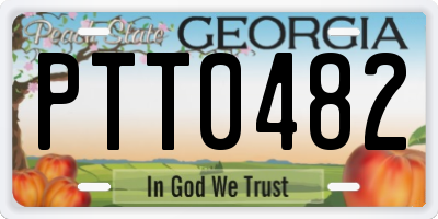 GA license plate PTT0482