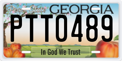 GA license plate PTT0489