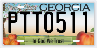 GA license plate PTT0511