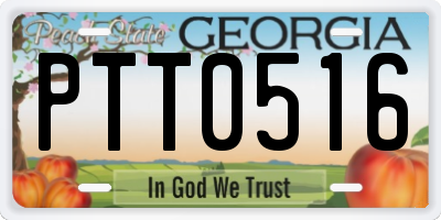 GA license plate PTT0516