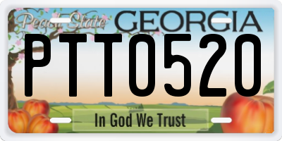 GA license plate PTT0520