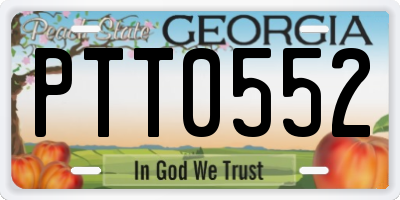 GA license plate PTT0552