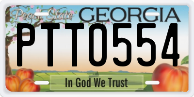 GA license plate PTT0554