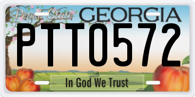 GA license plate PTT0572