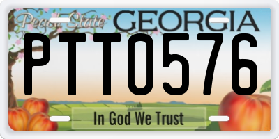 GA license plate PTT0576