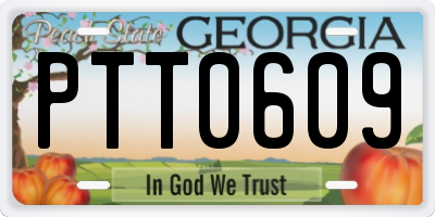 GA license plate PTT0609