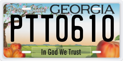 GA license plate PTT0610
