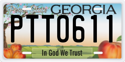 GA license plate PTT0611