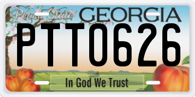 GA license plate PTT0626