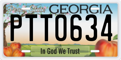 GA license plate PTT0634