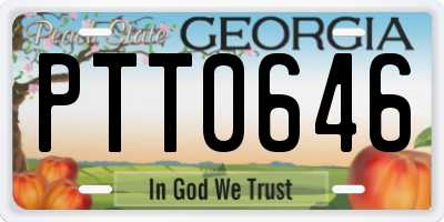 GA license plate PTT0646