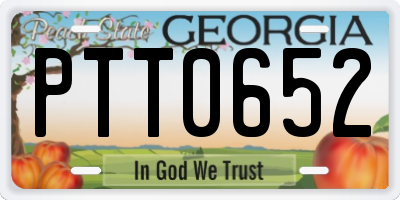 GA license plate PTT0652