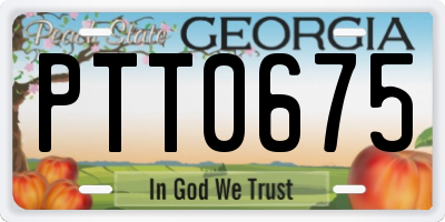 GA license plate PTT0675