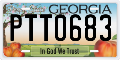 GA license plate PTT0683