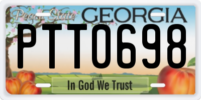 GA license plate PTT0698