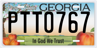 GA license plate PTT0767