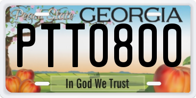 GA license plate PTT0800