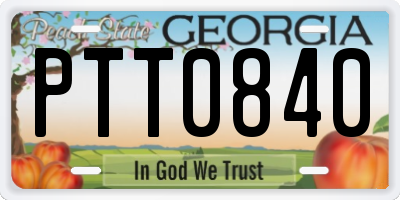 GA license plate PTT0840