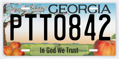 GA license plate PTT0842