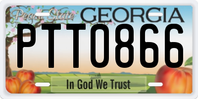 GA license plate PTT0866