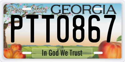 GA license plate PTT0867