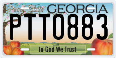 GA license plate PTT0883