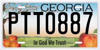 GA license plate PTT0887