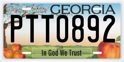 GA license plate PTT0892