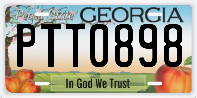 GA license plate PTT0898