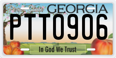 GA license plate PTT0906