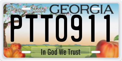 GA license plate PTT0911