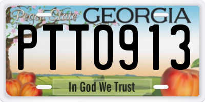 GA license plate PTT0913