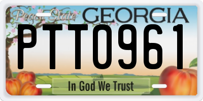 GA license plate PTT0961