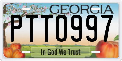 GA license plate PTT0997